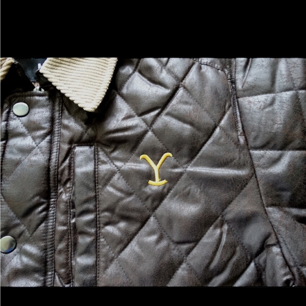 NWT Yellowstone Dutton Ranch faux leather Jacket Corduroy Collar size XL B310 - Picture 4 of 10